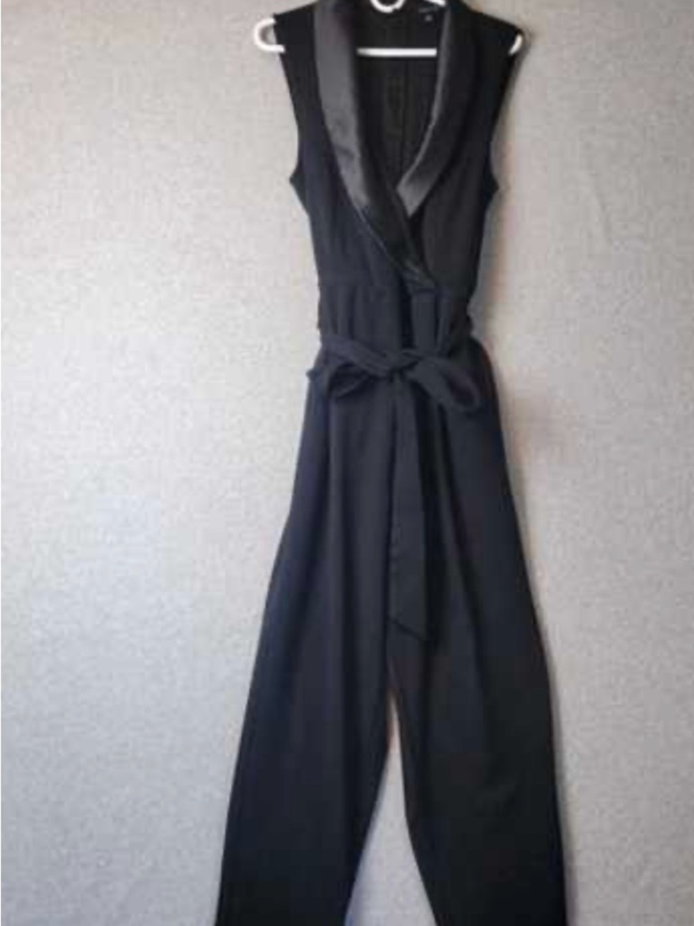Torrid Studio Tuxedo Jumpsuit Black Satin Accent Wide Leg Plus Size 30 - Picture 13 of 14